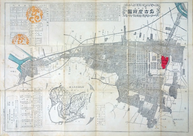 実地測量　名古屋新図　岡田権平