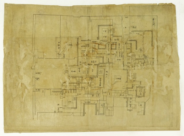 名古屋城三の丸絵図　文久二年写図　御殿屋敷図