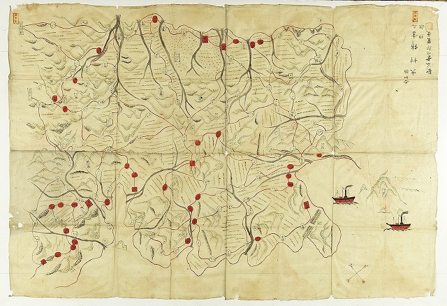 鹿児島湾絵図　（仮題）　愛知県　大村氏書之
