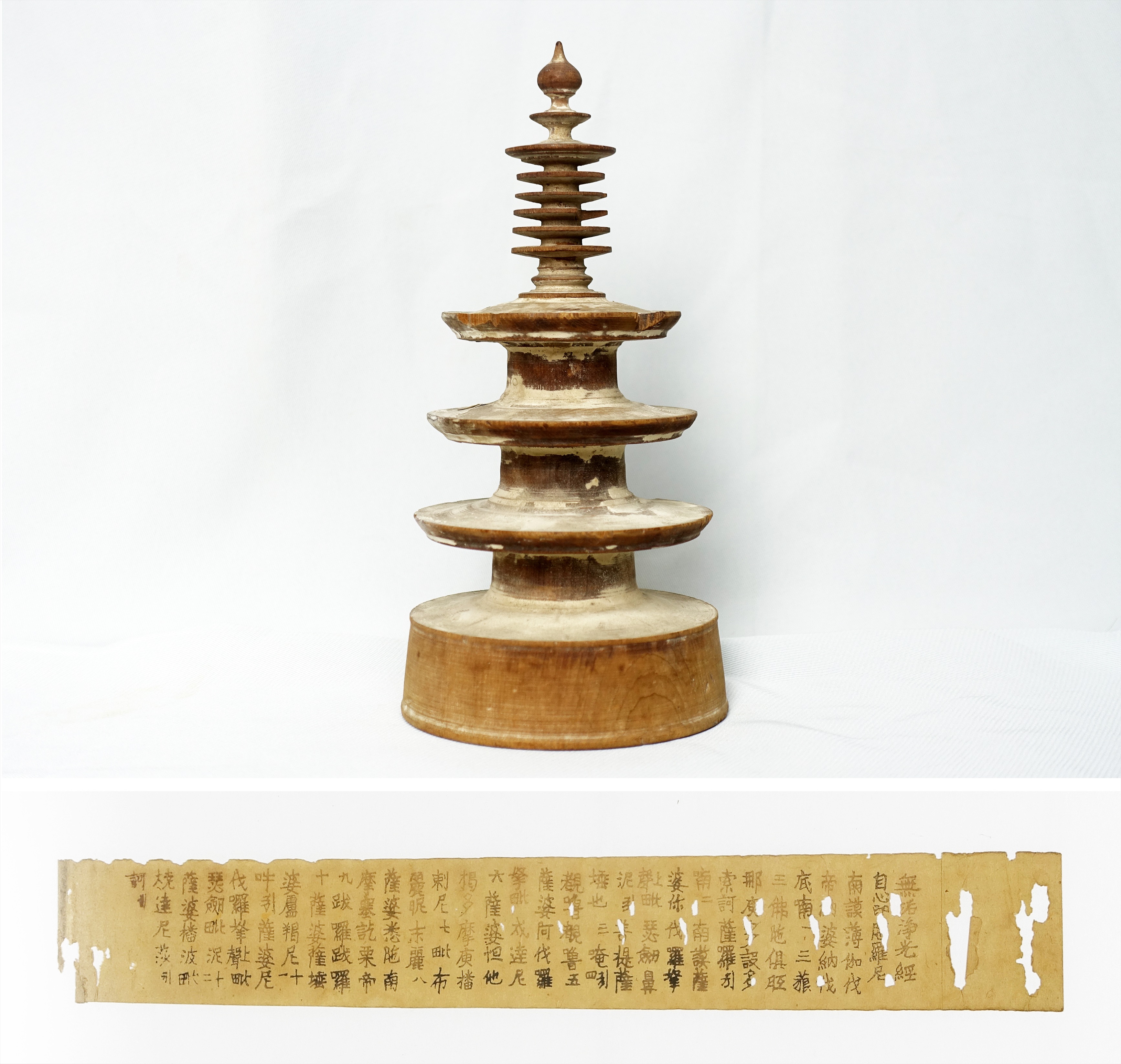 日本値下◆木造 百万塔 桧製塔型 経筒 仏教器仏具◆ 仏像
